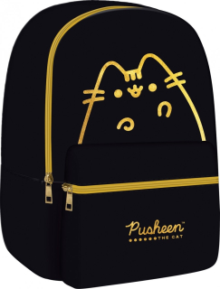 Jednokomorový školský batoh Pusheen St. Majewski čierna, Odtiene žltej a zlatej 8 l