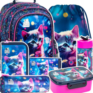 Derform viackomorový školský batoh Odtiene fialovej, Odtiene modrej, Odtiene ružovej, Multicolor 18 l + 6 ďalších produktov