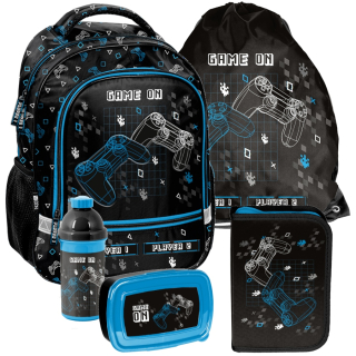 Paso viackomorový školský batoh biely, čierny, Odtiene modrej, Odtiene sivej a striebornej, Multicolor 19 l