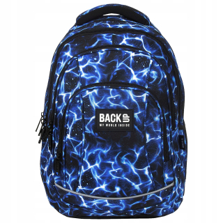 ZÁLOŽNÝ ŠKOLSKÝ BATOH PRE MLÁDEŽ, 4 priehradky, VODA NAVY BLUE SKY