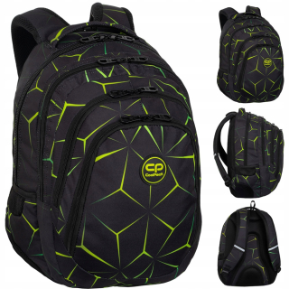 CoolPack viackomorový školský batoh, čierny, odtiene zelenej, viacfarebný, 28 rokov