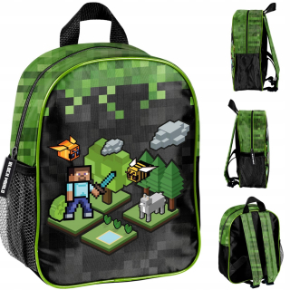 Jednokomorový batoh Minecraft Paso do škôlky pre chlapcov, čierny, Odtiene zelenej, Viacfarebný