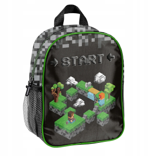 Jednokomorový batoh Minecraft Paso do škôlky pre chlapcov, dievčatá, čierny, Odtiene zelenej, Viacfarebný
