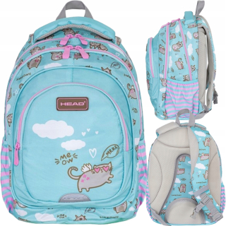 Hlavový viackomorový školský batoh Shades of purple, Shades of blue, Multicolor 20 l