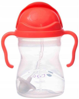 B.box pohár so slamkou 240 ml červený BB00510