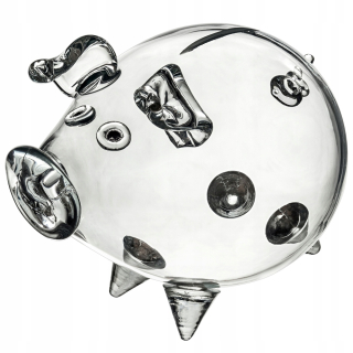 Pokladnička pre deti - Bezfarebný Veľký Piggy Bank Pig Glass Ryjek