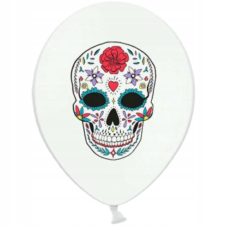 Balóny na párty - Biela balóny Dia De Los Muertos Lebka 50 ks
