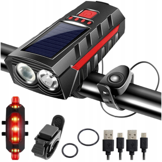 Osvetlenie na bicykel ARSA GO BRACKET ZADNÝ PREDNÝ NA BICYKEL LED LAMPA HORN 1200 lm batéria