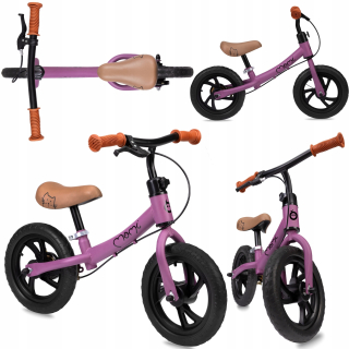 MoMi Breki 12" balančný bicykel, fialová