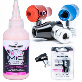 Náplňová pumpa CO2 Momum Quick Inflator čierna + Mazivo na reťaz Momum MIC Wax Ceramic Lube 120ml 120ml