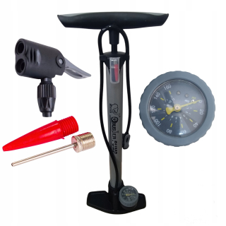 Buster podlahová pumpa na bicykel, dielňu, auto, univerzálna, 11 bar, odtiene sivej