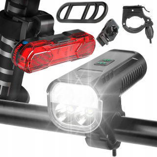 Svetlá na bicykel Nobitech BL05 1000 lm batéria + svetlá na bicykel Nobitech BL03 zadné červené