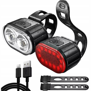 BICYKLOVÁ LAMPA PREDNÉ ZADNÉ SVETLO NA RIADITEĽKÁCH