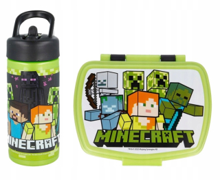 Fľaša Stor Minecraft 410 ml + Minecraft Lunch box Creeper obedár