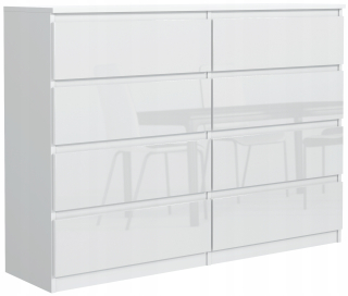 Komoda Meble Masztalerz POLA P 138,6 x 40 x 102cm biely lesk