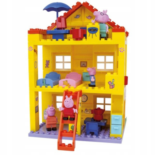 Stavebnica - Veľký Peppa čerpacie Bloky Villa Dom s figúrkami