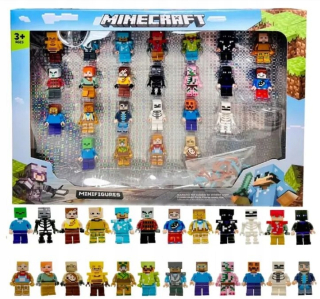 Minecraft Blocks MINI FÓRKY 24 KS + PRÍSLUŠENSTVO VEĽKÁ SADA ĽUDÍ PRE DETI