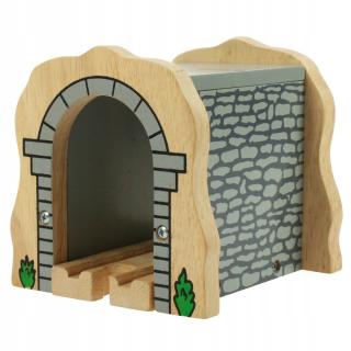 Dráha pre deti, stavebnica - Bigjigs bjt120 tunel kamenný drevený front