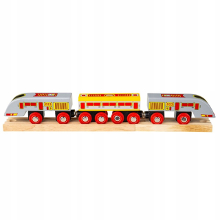 Dráha pre deti, stavebnica - Bigjigs Express vlak Bullet Drevená BJT420