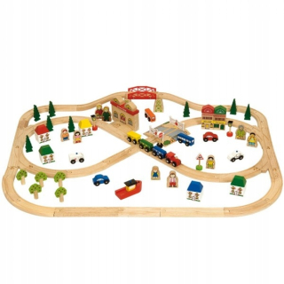 Dráha pre deti, stavebnica - Bigjigs: Fronta Sada mestá a obce BJT015