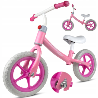 Stator U547 balančný bicykel 12" biela, ružová