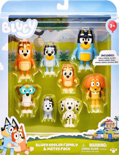 Zestaw figúrka Moose Toys Bluey Heeler Family And Mates Pack 8 szt.