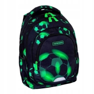 Viackomorový školský batoh AstraBag, čierny, Odtiene zelenej, 20 l