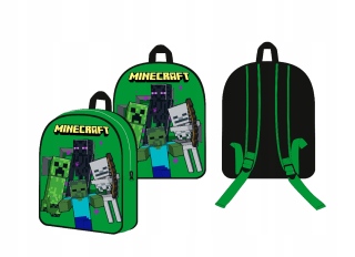 Minecraft Lipex jednokomorový batoh do škôlky pre chlapcov, dievčatá, čierny, Odtiene zelenej, Viacfarebný