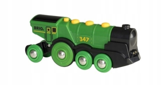 Dráha pre deti, stavebnica - BRIO Big green lokomotíva na batérie 33593
