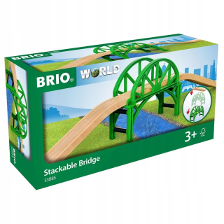 Dráha pre deti, stavebnica - BRIO drevené železničný skladaný most 33885