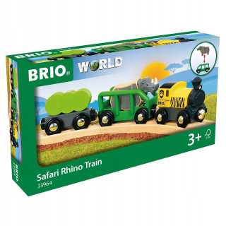 Dráha pre deti, stavebnica - BRIO vlak Safari s Rhino 33964 frontu
