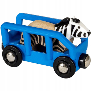 Dráha pre deti, stavebnica - Brio vozidlo s zebra 33967 Drevená fronty