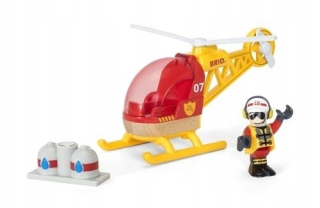 Dráha pre deti, stavebnica - Brio World Helicopter Fire Brigade