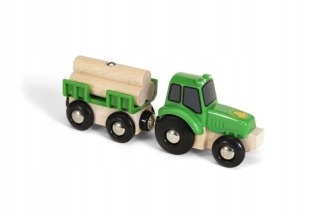 Traktor - Brio World Traktor s prívesom a dreva