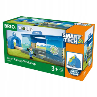 Dráha pre deti, stavebnica - BRIO SMART TECH SET LOKOMOTÍVNY WORKSHOP 33918