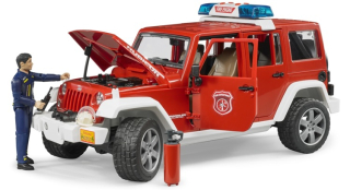 Hasičské auto - Bruder 02528 Jeep Wrangler Hasičský + figúrka