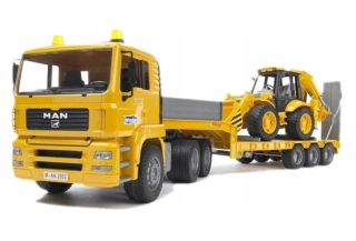 Tatra, nákladné auto - Bruder 02776 Man s návesom a bager JCB 02428