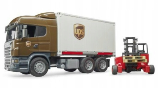 Tatra, nákladné auto - Bruder 03581 Scania s nádobou UPS a vozíkom