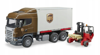 Tatra, nákladné auto - Bruder 03581 Scania R s nádobou UPS + zdviháka