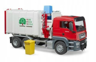 Smietiarské autíčko - Bruder 03761 Man garbageirer s bočným zaťažením