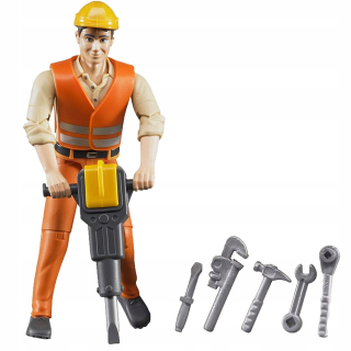 Figúrka Bruder 60020 Worker s príslušenstvom