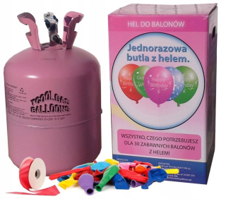 Balóny na párty - Valec s héliom 30 ks balónikov 0,25 m3 + Hel balóny