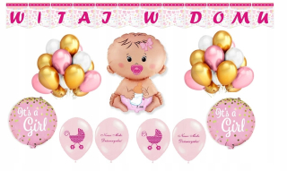 Balóny na párty - Bábätko Hello doma set Dievčatko Balloons