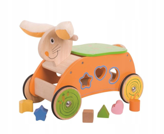 Detska chodúľka, chodítko - BabyBigjigs - Wooden Rider Bláznivý králik