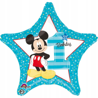 Balóny na párty - Fóliový balónik 12 "Mickey Mouse 1. narodeniny