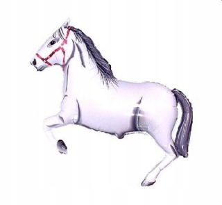 Balóny na párty - Fóliový balónik 24 palcov Horse White Birthday Hel