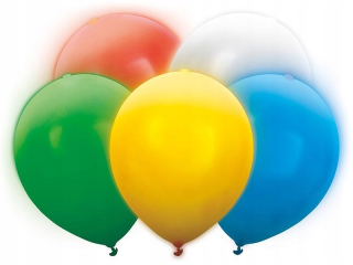 Balóny na párty - LED balón 50Sztuk + Pump + páska Farby