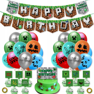 Balóny na párty - Narodeniny balóniky - Minecraft téma * 39pcs