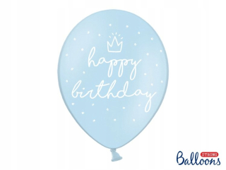 Balóny na párty - Balóniky 30cm, Happy Birthday, P. Baby Blue 50 ks