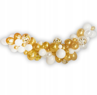 Balóny na párty - Balóny White and Gold Confetti Balloon Garland 3m
